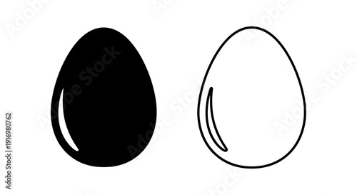 Minimalist egg design with cracked lines in black and white Vector