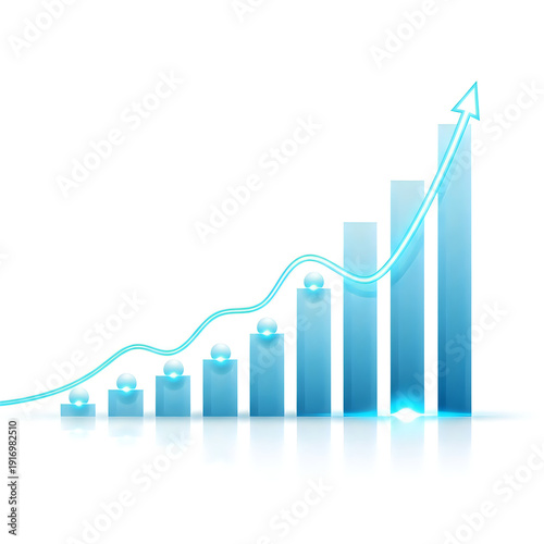 A visual representation of a growing trend with an upward trajectory.