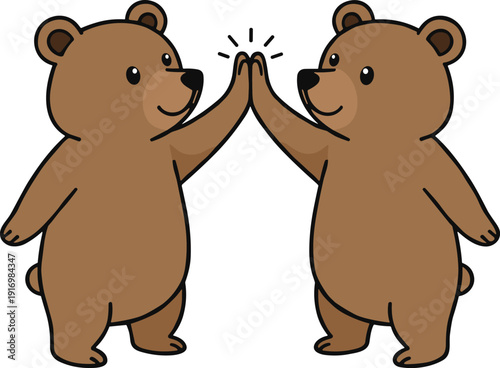 Bear Fist Bump Vector Illustration