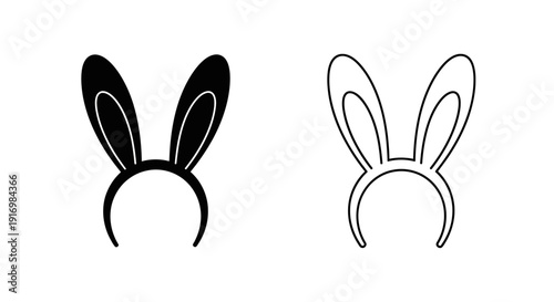 Elegant bunny ears headband designs for costume and party accessories Vector