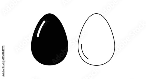 Black and white eggs minimalist design Vector