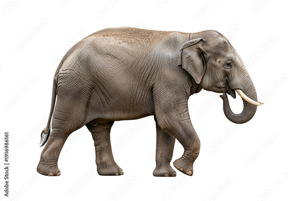 Fototapeta premium Young Asian Elephant Walking in a Natural Habitat