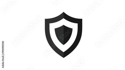 A layered shield symbol, with a dark outer border, a white inner line, and a central dark element