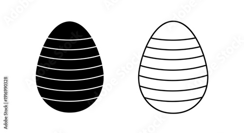Black and white striped eggs, minimalist egg design, modern egg art, abstract egg illustration Vector
