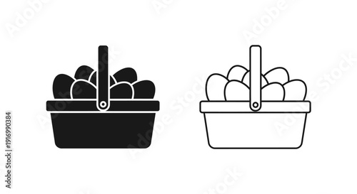 Fresh fruits in baskets, healthy eating concept, organic produce illustration Vector