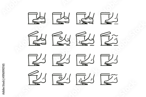 Shoe barefoot simple icon vector image calm use comparison generation focus foot