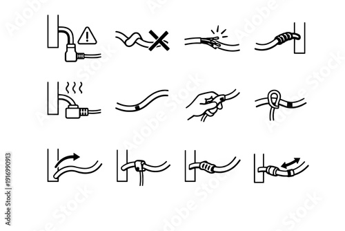 Damage vector image crossed warning simple icon logic prevention insulation generation kink