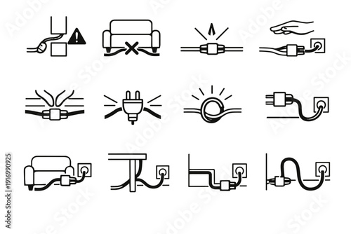 Simple vector generation calm image interference crossed layout pressing cable sofa risk