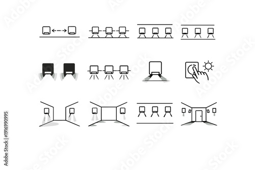 Lights focus placed evenly calm vector reduction icon logic spacing image simple
