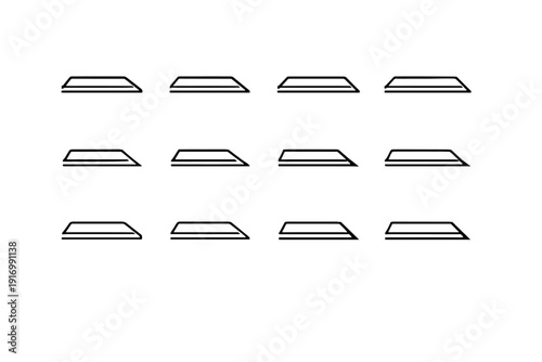 Generation sharp calm simple gradual slope vector shallow bevel image icon comparison