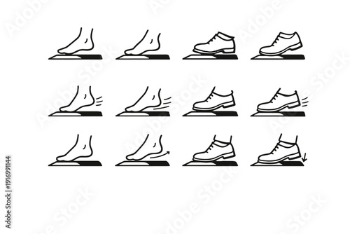 Shoe silhouette foot simple image calm icon step onto logic vector ergonomics