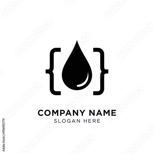 Oil Drop Logo Design Template Placeholder.