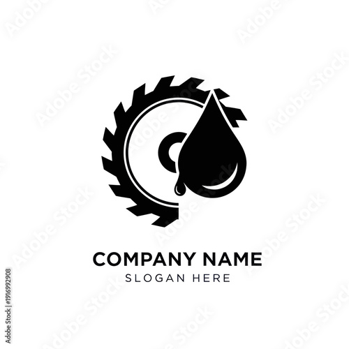Black Oil Drop Logo Design Template.