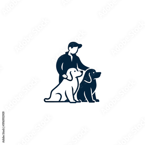 Dog logo icon flat vector design