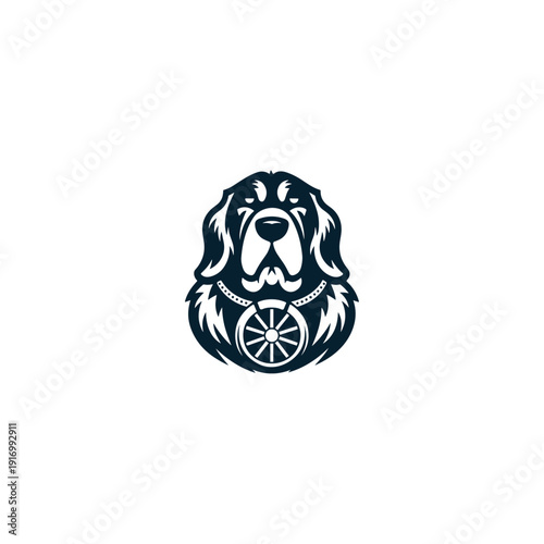Dog logo icon flat vector design