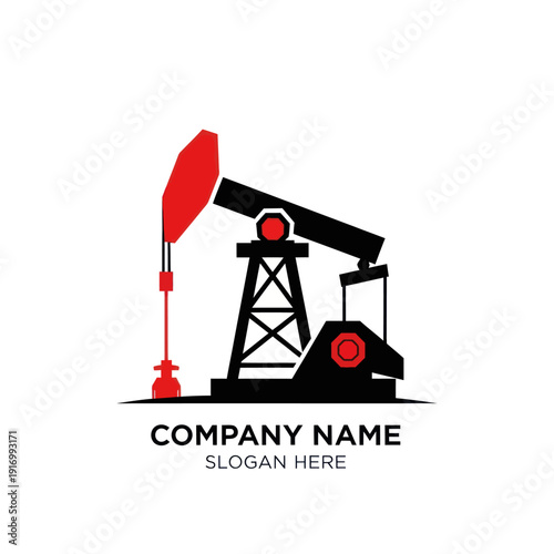 Wallpaper Mural Oil Pumpjack Graphic Logo Design Element. Torontodigital.ca