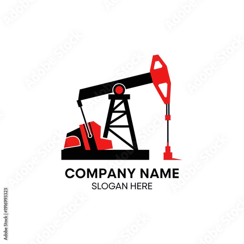 Oil Pump Jack Illustration Design Element.