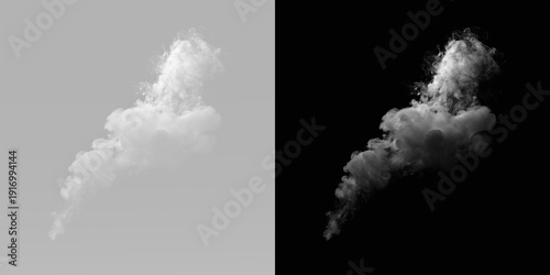 Tableau sur toile Water vapor, white and smoke isolated on png or transparent background, fog or mist with cloud pattern