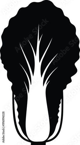 silhouette bok choy fresh organic vegetable food ingredient healthy icon vector design