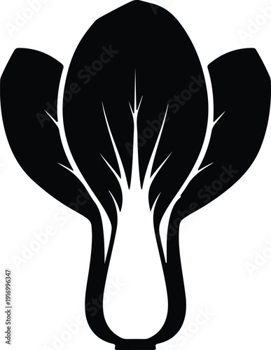 silhouette bok choy vegetable food organic healthy cooking vector design