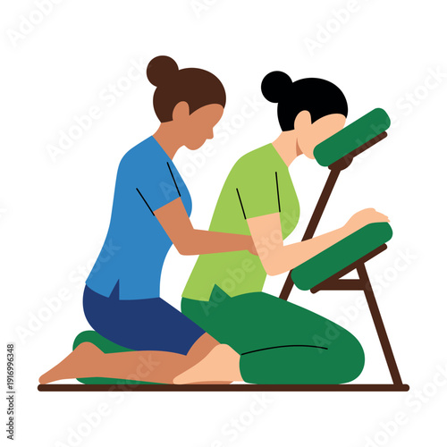 A woman giving a massage to another woman