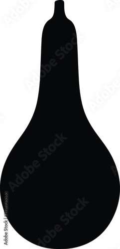 silhouette elegant long neck bottle shape simple isolated black graphic vector design
