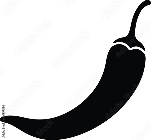 silhouette hot red chili pepper spice food ingredient cooking vector design