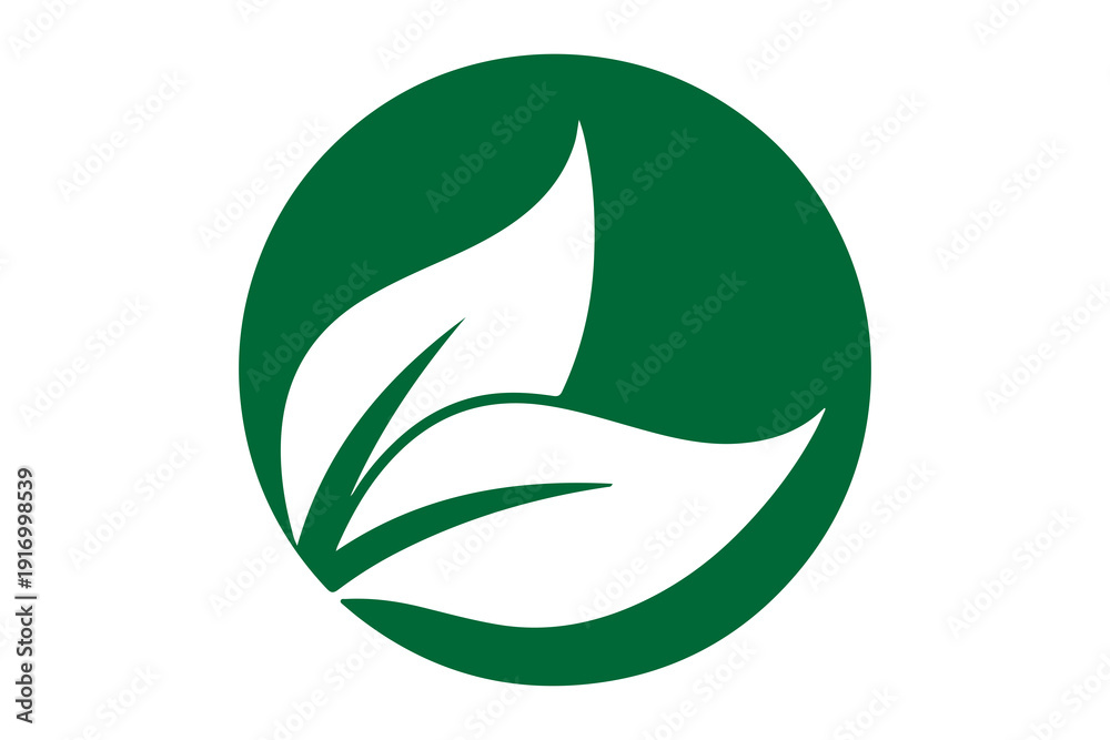 Obraz premium Green Leaf Logo, Eco Nature Icon, Organic Plant Symbol, Environmental Sustainability Sign, Natural Growth Illustration, Bio Ecology Logo, Fresh Herbal Icon, Eco Friendly Symbol, Leaf Vector Design, Gr