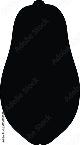 silhouette tropical papaya fruit healthy food organic ingredient simple vector design