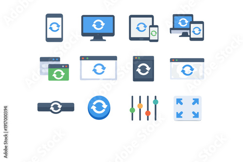 Analytics optimization vector performance icon indicator data refresh time icons meter frequency