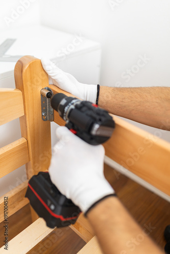 Wallpaper Mural Fixing Bed Frame Corner with Power Drill Torontodigital.ca
