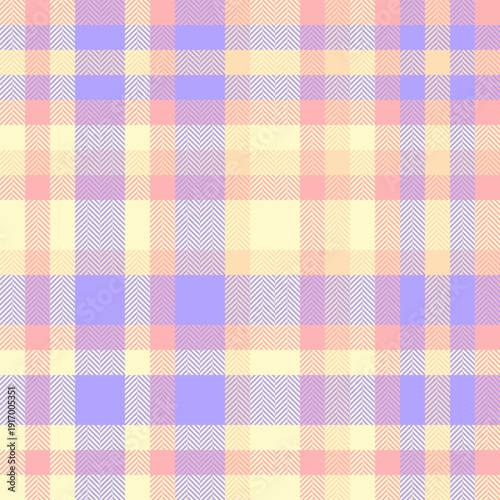 Pastel plaid pattern. Soft, warm colors create a gentle, comforting effect. Ideal for backgrounds, textiles, or designs needing a calming touch.