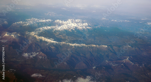 Aereal view of Alps in Italy, close to Milan