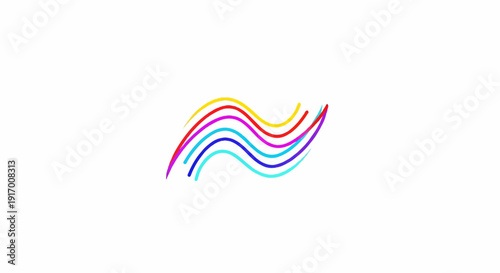 A series of colorful, wavy brushstrokes in a playful arc