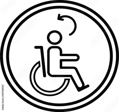 International symbol of access with rotation arrow