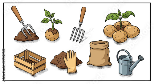 Gardening tools and plants: cultivating growth with care and precision