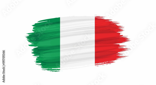 Abstract brush stroke depiction of the Italian flag
