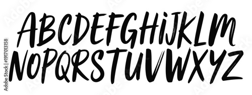 A stylized alphabet showcasing a variety of modern and artistic lettering designs isolated on white background, Vector, illustration