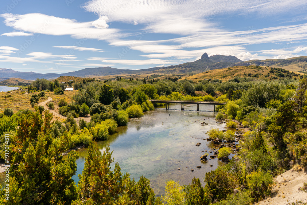 Fototapeta premium view of the river in the mountains