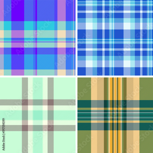 Festive plaid bundle built for product mockups. Holiday tartan backgrounds enhance presentation. Vector clarity supports realism.