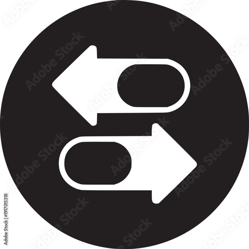 Seamless transition with reversible arrow design in black and white, perfect for presentations