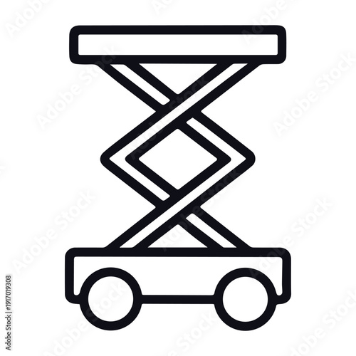 Scissor Lift Icon Industrial Equipment Transportation Vehicle