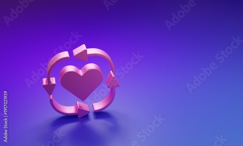Pink Volunteer icon isolated on purple-blue background. Minimalism concept. 3D render illustration