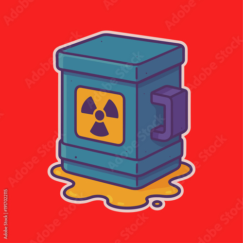 Radioactive chamber, cabinet icon logo flat vector design