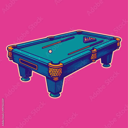 Billiards Snooker Table Icon Logo – Flat Vector Sport Design