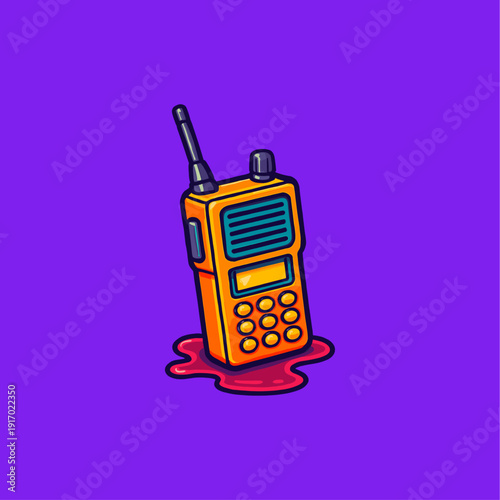 A walkie talkie icon logo flat vector design