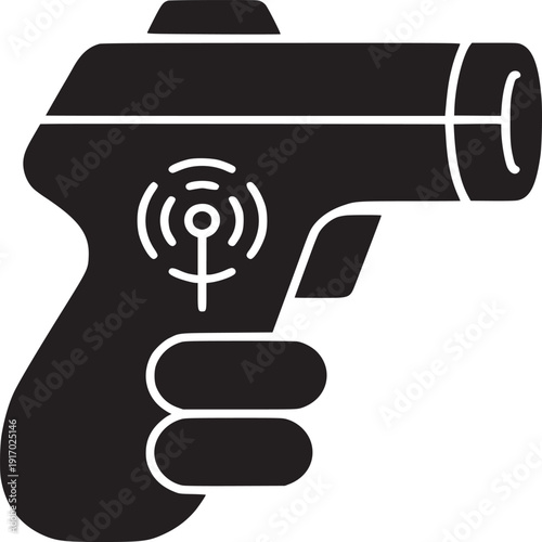 Quickly check temperature with this modern non-contact infrared thermometer for safety and peace of mind