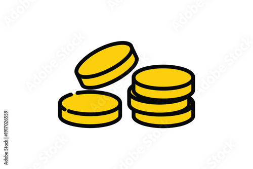 Stack of golden coins illustrates concepts related to currency.