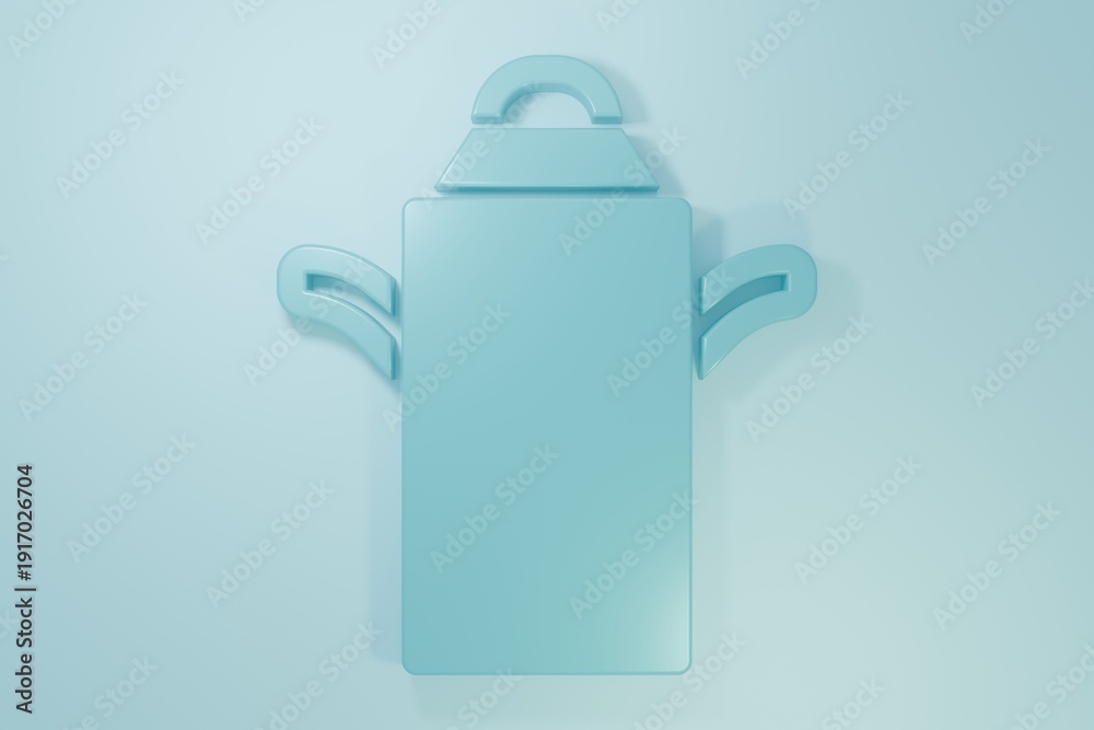 Obraz premium Blue Can container for milk icon isolated on blue background. Minimalism concept. 3D render illustration