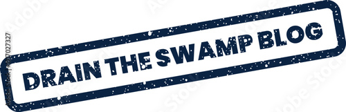 A blue textured rectangular stamp with DRAIN THE SWAMP BLOG text, suitable for online content or digital media